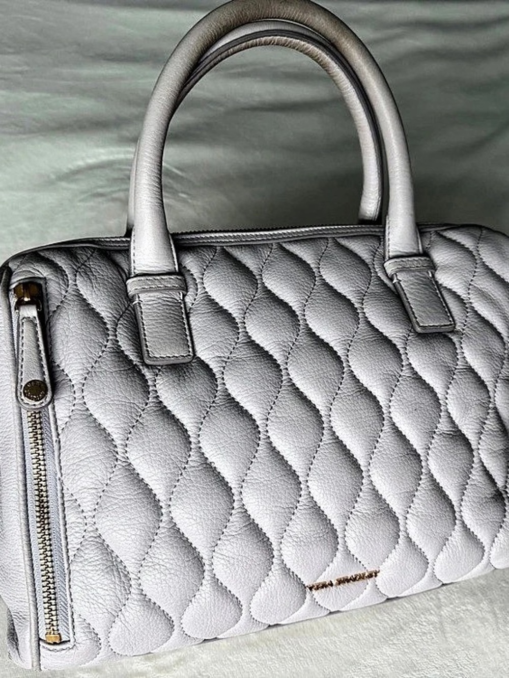 Vera Bradley Emma Satchel Quilted Gray & White
